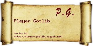 Pleyer Gotlib névjegykártya